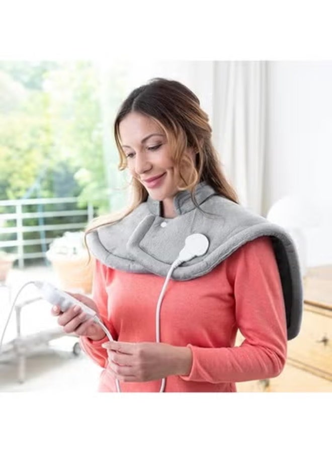 وسادة حرارة رقمية بوزن 1 كجم – شاشة LCD و5 مستويات حرارة مع إيقاف تلقائي بعد ساعتين لتخفيف آلام الرقبة والكتف - Image 4